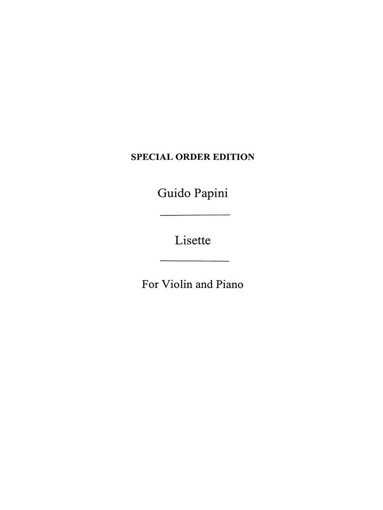 Guido Papini: Lisette Op.87